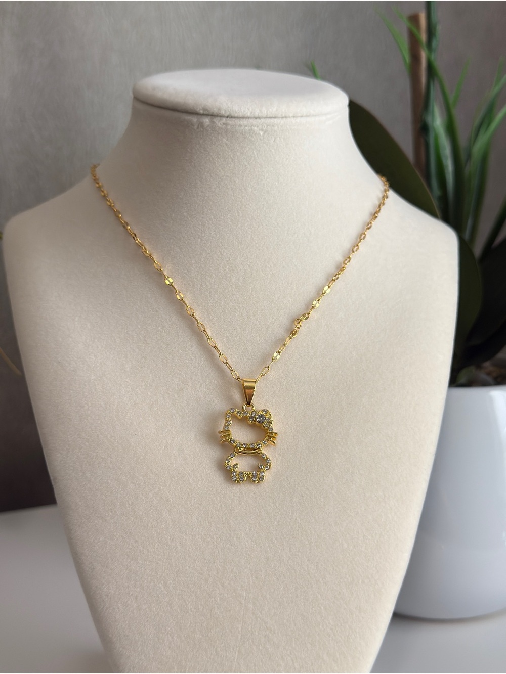 Sanrio Hello Kitty Pendant Stainless Steel Golden Necklace